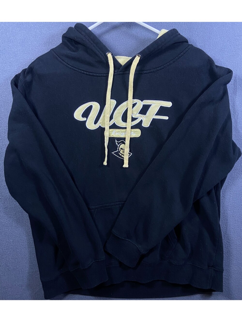 Vintage UCF Hoodie Mens L Black Sweatshirt University Central Florida Knights
